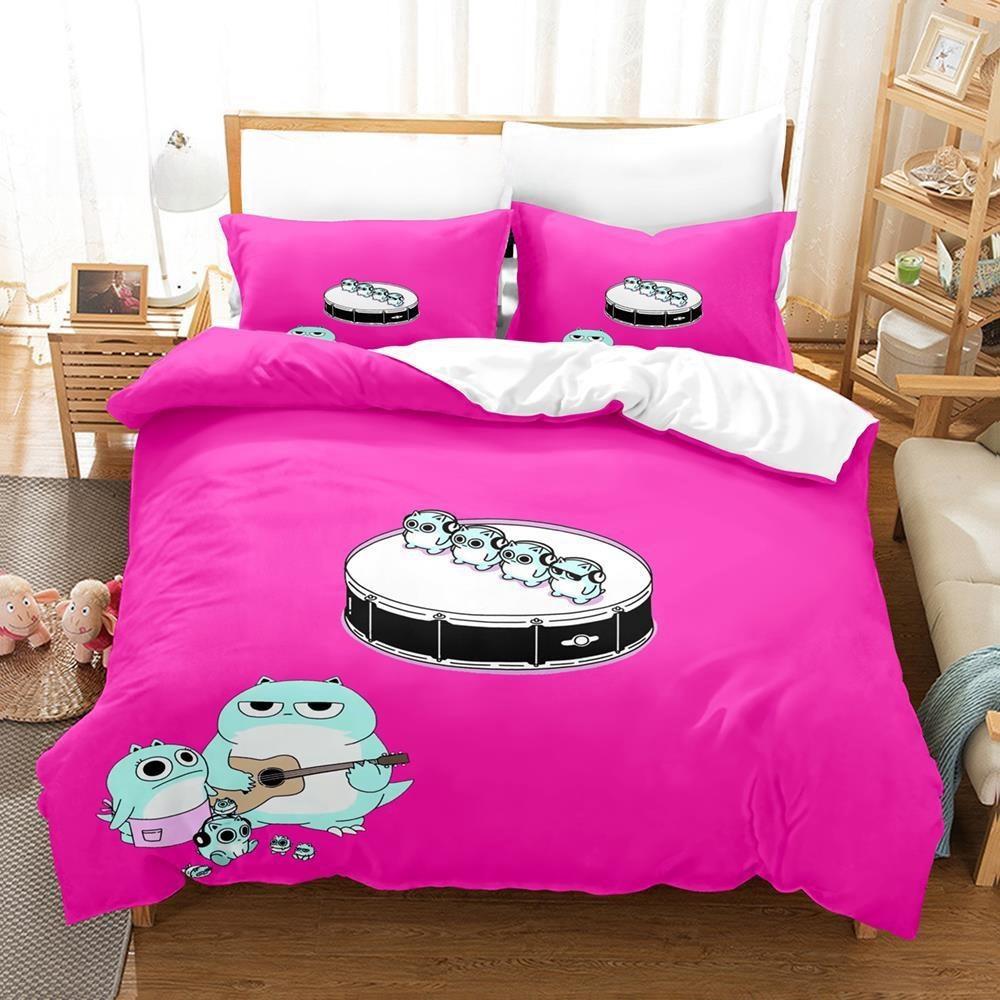 

New 3D Print Anime Bed Sheet Blue Hamham Bedding Set Single Twin Full Queen King Size Bed Set Adult Kid Bedroom Duvetcover Sets EU single(135x200cm)