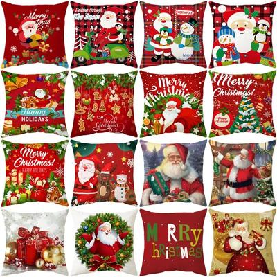 Christmas Themed Pillowcases Car Accessories Office Santa Claus Living Room Sofa Home Pillowcases