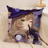 Lisa Cute Genshin Impact Cushion Cover Silky Short Plush Invisible Zipper Dustproof Sofa Pillow Case For Home Decor