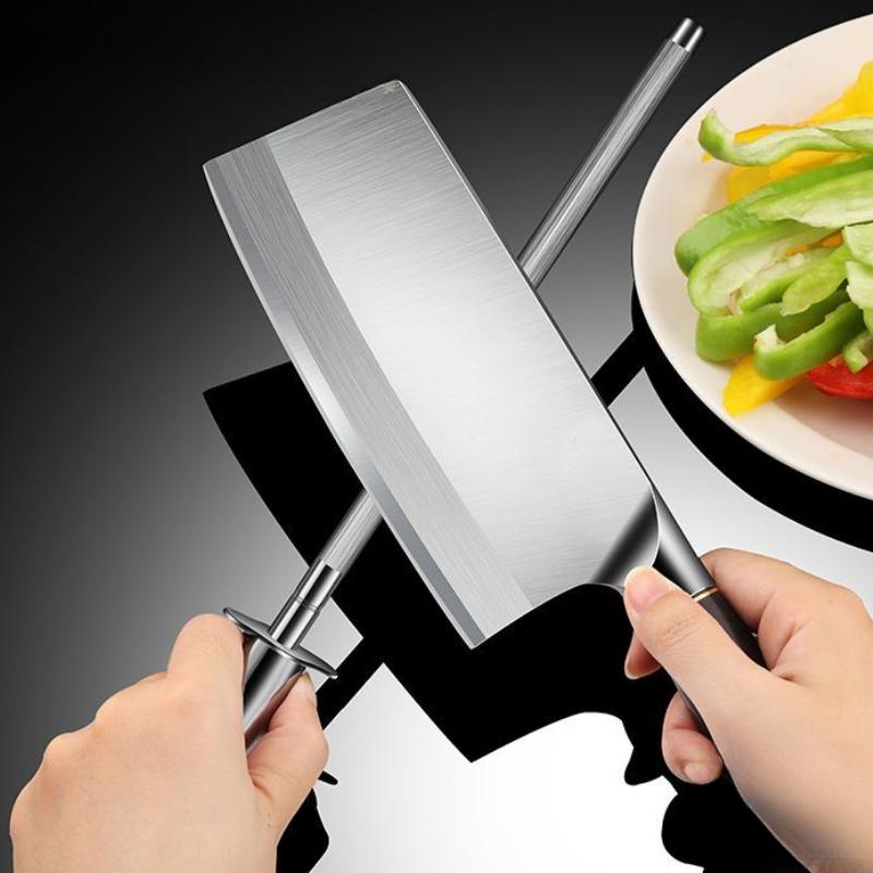 304 Stainless Steel Knife Sharpener Stick, Butcher's Quick Sharpening Tool, Household Kitchen Chef Manual Knife Sharpener, Durab