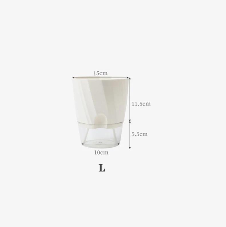 

Lazy Hydroponic Flower Pot Automatic Water-Absorbing Flowerpot Transparent Double Layer Plastic Self Watering Planter Office