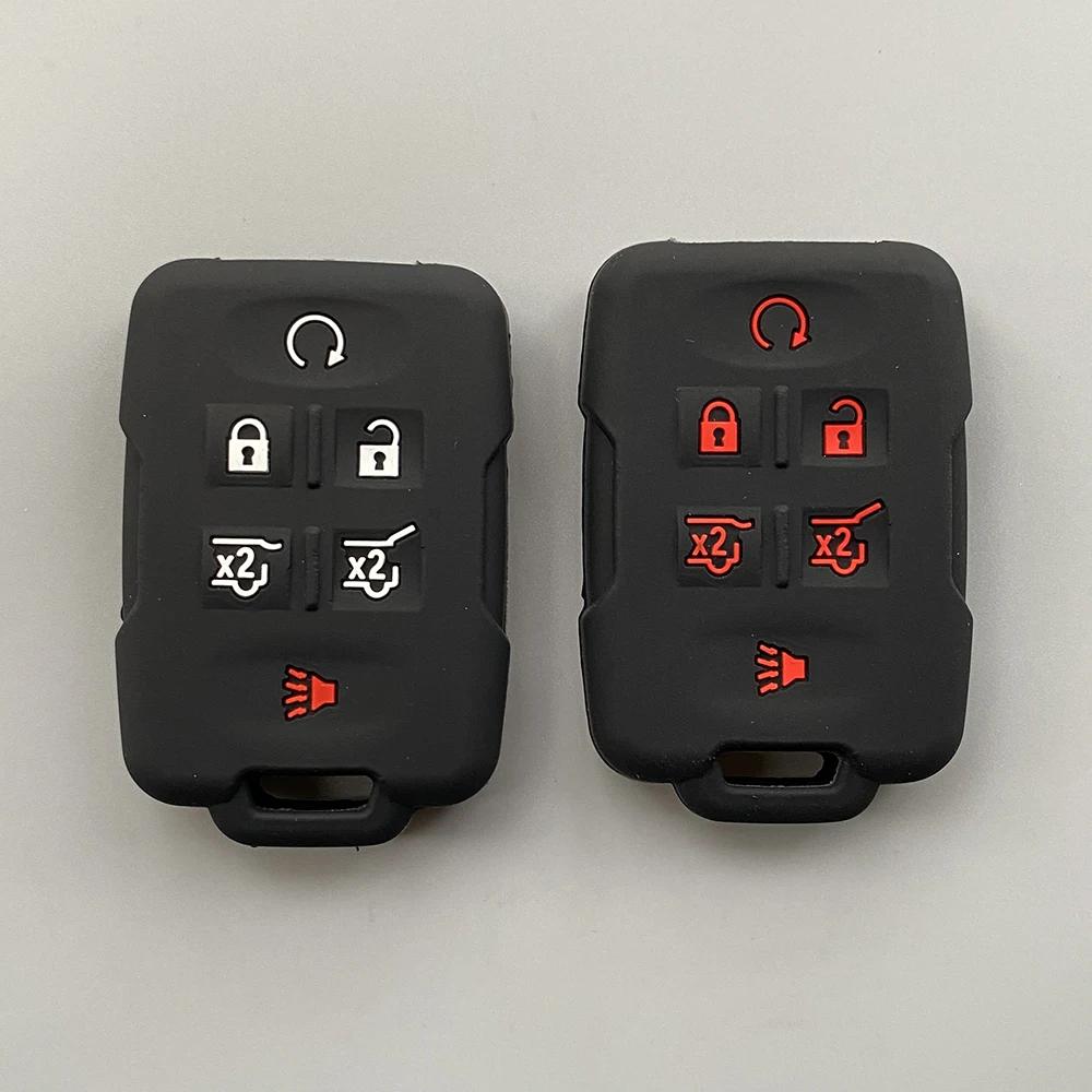 Silicone Car Key Case Cover For Chevrolet Colorado Silverado 1500 2500Hd 3500Hd Gmc Yukon Sierra Canyon Remote Key Protecor