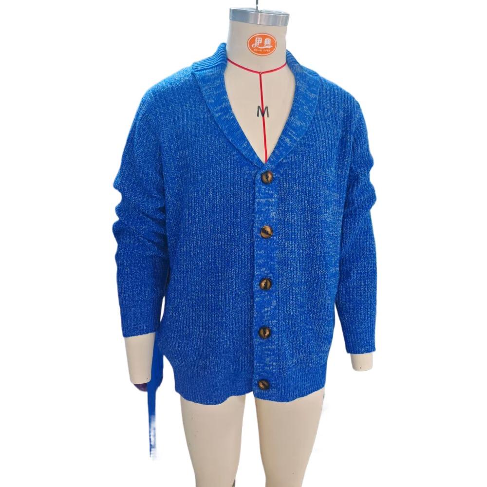 Herbst Winter Herren Cardigan Einfarbige Langarm Slim Fit Strickpullover Mantel Lässige Strickjacke