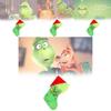 Grinch Green Christmas Stocking Adorable Plush Glow In The Dark Candy Bag Decoration