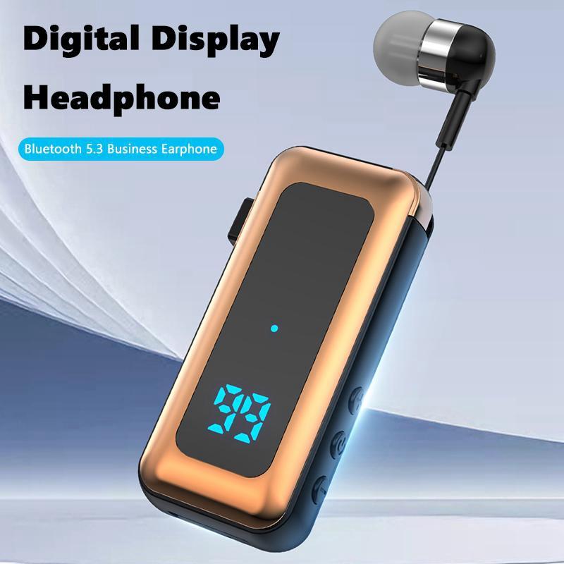 Business-Kopfhörer mit Clip-TF-Karte, Wiedergabe von Bluetooth 5.4, Geräuschunterdrückung, HD-Anrufe, Digitalanzeige-Kopfhörer mit Mikrofon-Headset