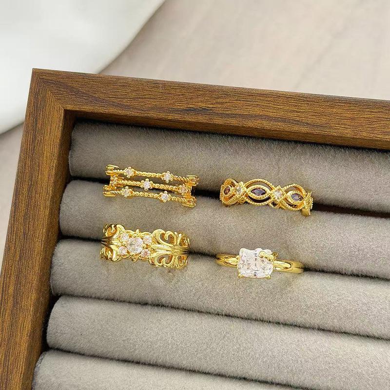 Lace Iris Pigeon Egg Open Ring Delicate Medieval Vintage Stacked Personality Niche Ring