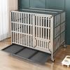 Foldable Stainless Steel Dog Cage with Toilet for Large, Medium, Small Dogs - Indoor Home Pet Kennel for Golden Retrievers & Teddies
