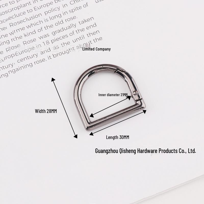 In-Stock: High-Grade D-Shaped Spring Ring Buckle for DIY Bag Handles & Straps