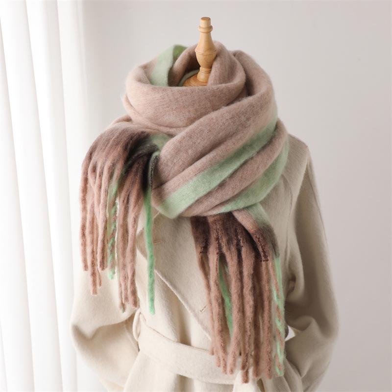 

Unisex Gradient Tassel Imitation Cashmere Shawl Scarf for Autumn & Winter 236x40cm (with tassels)