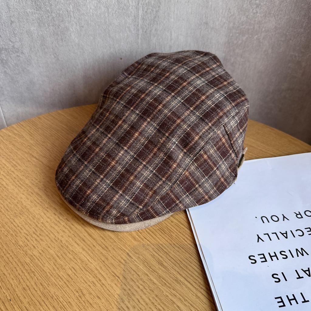 Checkered Fashionable Retro Pattern Women Casual Beret For Autumn And Winter