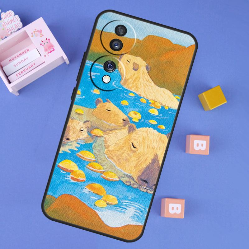 Capybara Spa Case For Honor X8b X9b X8a X9a X6a X7a X6 X7 X8 X9 Honor 90 Lite 70 50 Magic 5 6 Pro Cover