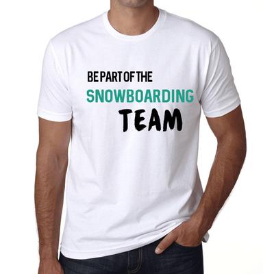 Vintage-T-Shirt für Herren, Grafik-T-Shirt, sei Teil des Snowboard-Teams, Weiß