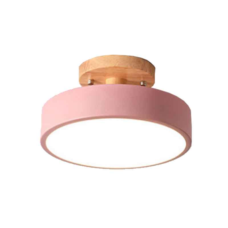 

Nordic Corridor Ceiling Macaron Corridor Entrance Modern Minimalist Creative Balcony Solid Wood Lighting Fixtures 13W&white light розовый