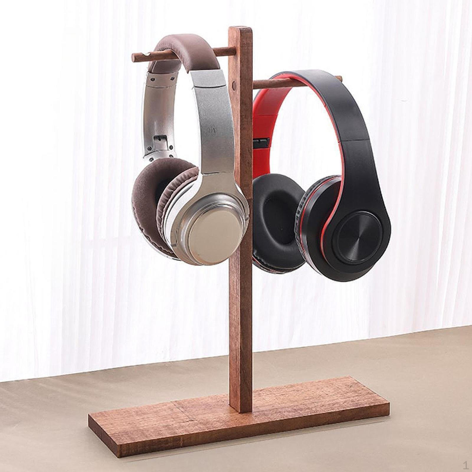 

Подставка для наушников для стола, держатель для гарнитуры, двухрядный, портативный, многофункциональный, настольный, универсальный, устойчивый Walnut Color