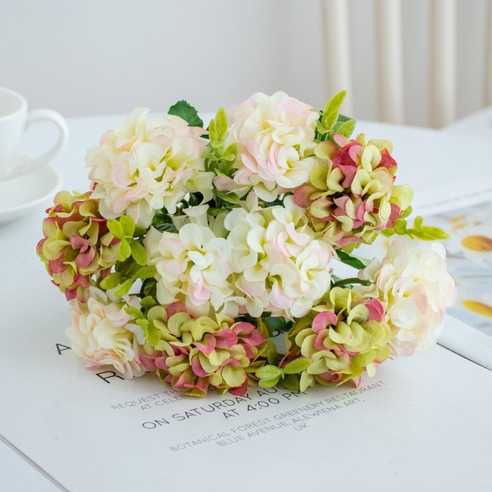 

Fake Plants Fake Flower 10 Heads Silk Flowers Lifelike Artificial Hydrangea Wedding Decor белый