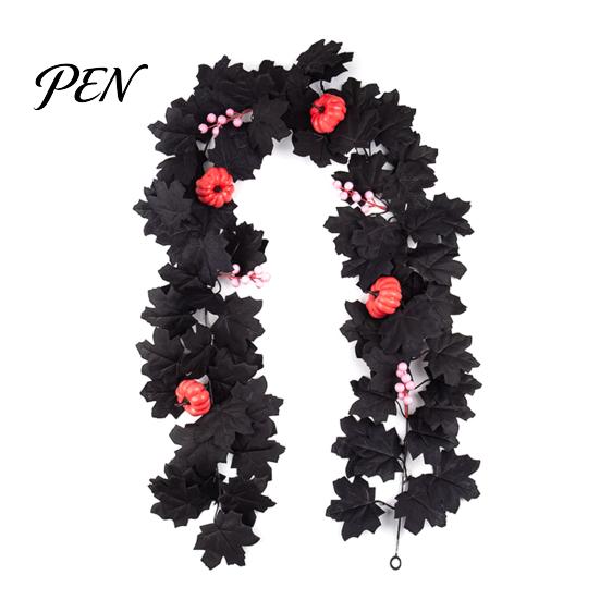 Fall Seasonal Decorations Halloween Artificial Maple Leaf Vine Decor, Wall Hanging Garland Durable Festive Ornaments for Party Scene, Spooky