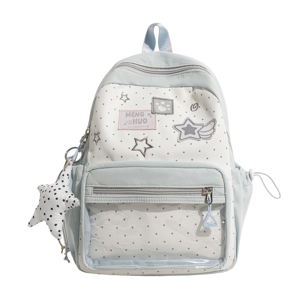 Schoolbag Korean vitality milk yellow star sticker middle school student backpack sweet age-reducing girlfriends travel small backpack