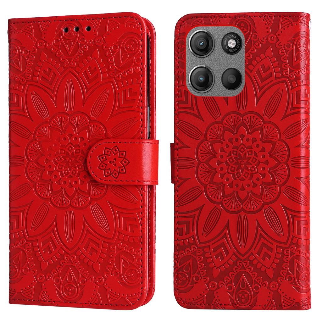 Wallet Case for Motorola Moto G15 4G/G15 Power 4G Leather Phone Cover Sunflower Imprint