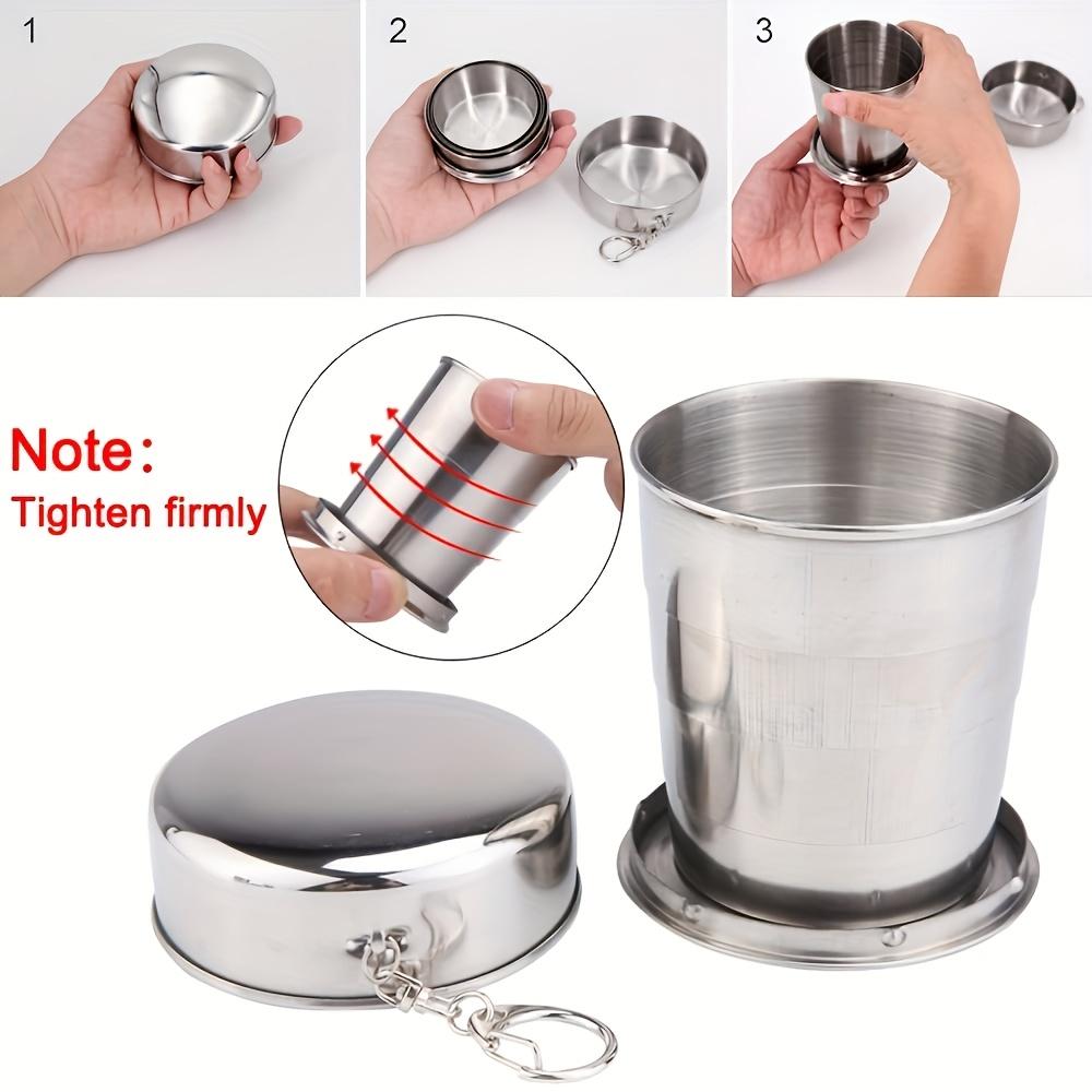Foldable 201 Stainless Steel Tumbler - Portable, Space-Saving Design for Travelers, Campers & Workers, Camping Essentials