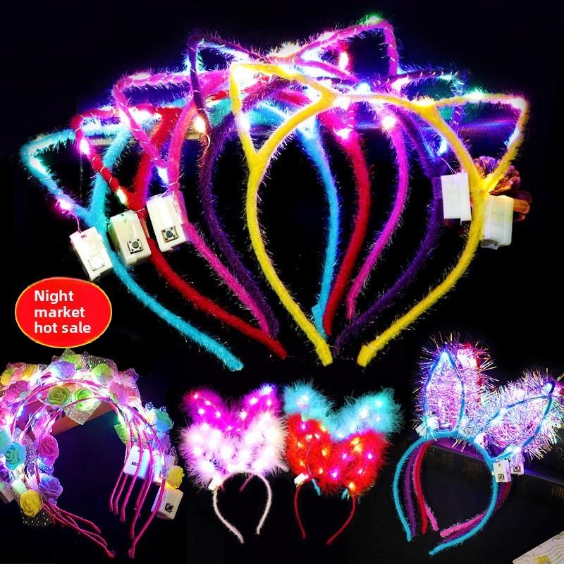 Rabbit Mouse Ears Luminous Headwear Cat Ear Crown Hair Accessory Gift