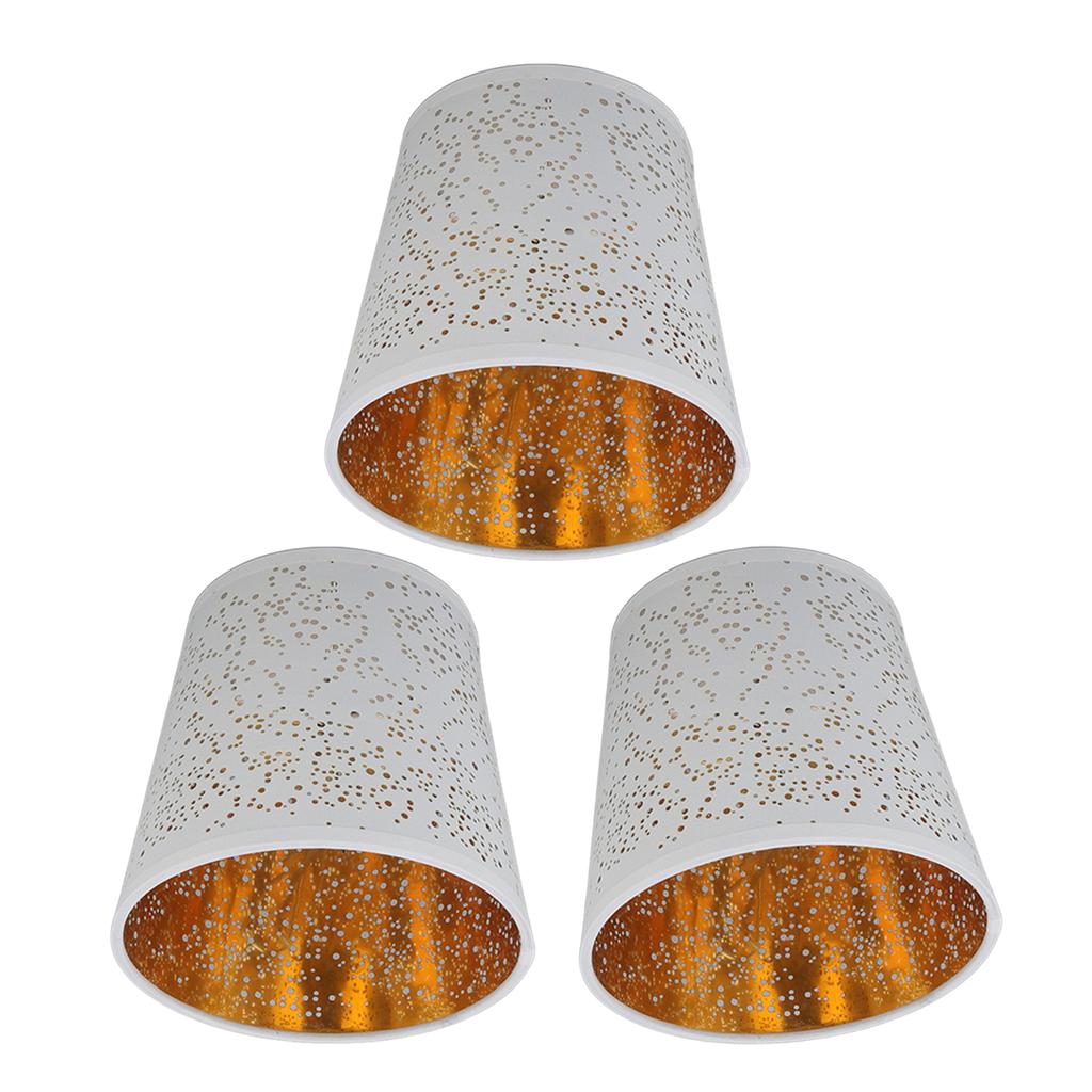 E14 Lampshade Dust Proof Modern Hollow Out Decorative Fabric Lamp Shade Cover for Table Wall Floor
