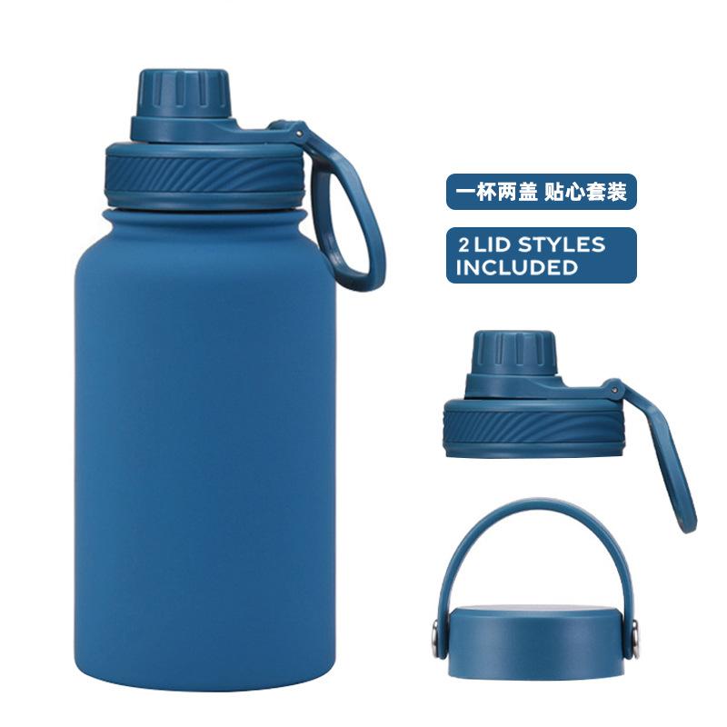 Ein Becher mit Doppelwand 650 ml Edelstahl Thermosbecher Große Kapazität Wasserbecher Tragbar Outdoor Doppelwandig Trinkflasche Sportkessel