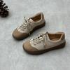 Johnature Handmade Genuine Leather Lace Up Casual Soft Soled Shoes Mixed Colors Women's Flat Shoes