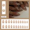 French Style Pink Flower Art Nail Patch Long Almond Fake Nails With Pearl Flower For Women Diy Manicure Accessories