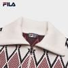 FILA Women's Geometric Jacquard Lapel Knit Cardigan