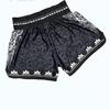 Black Flower Muay Thai Kickboxing Boxing MMA UFC Casual Shorts Gym Sport Unisex Men Women Workout Quick Dry Print Elastic High Waist Training