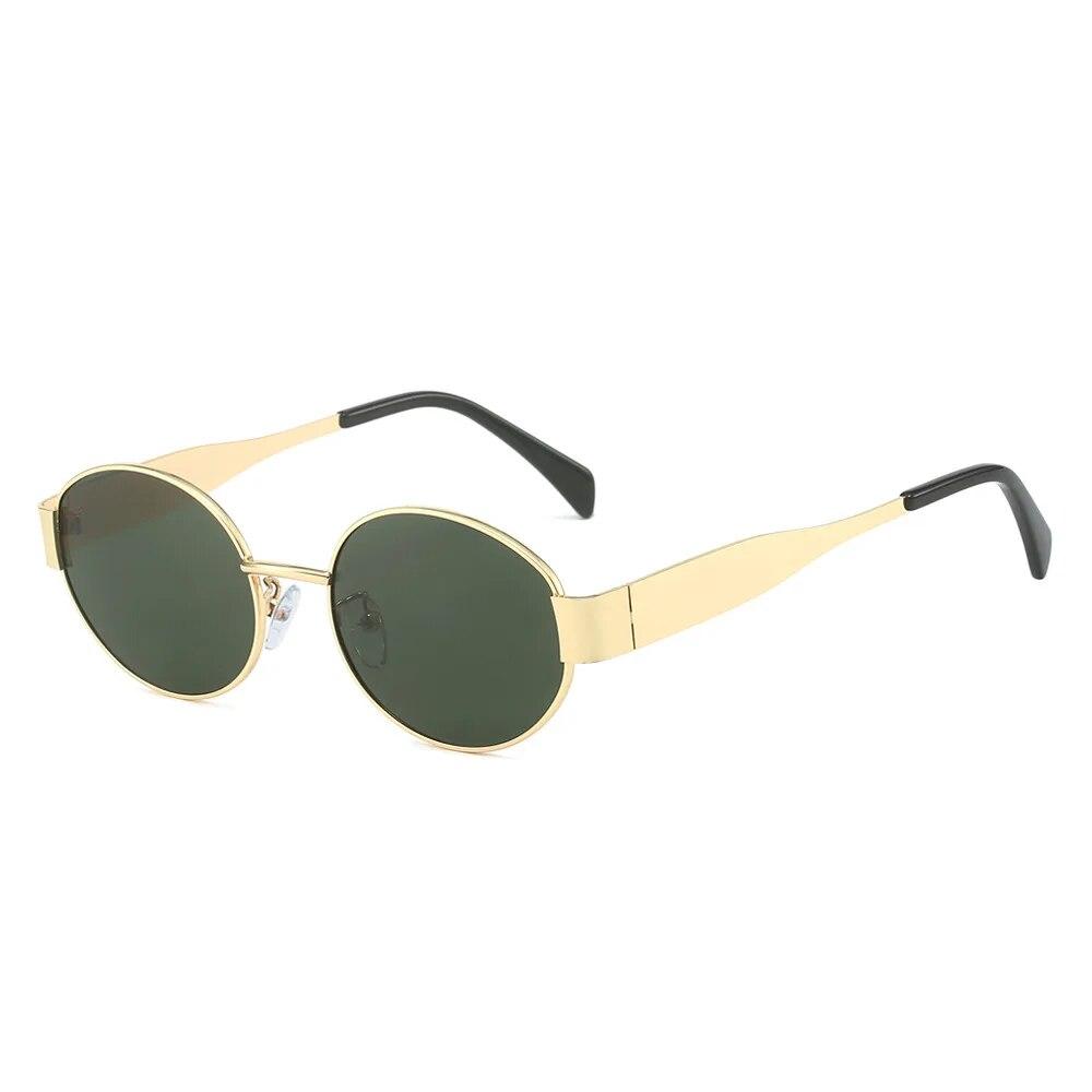 New Oval Sunglasses Small Round Metal Frame Fashion Sunglasses For Men And Women UV Protection