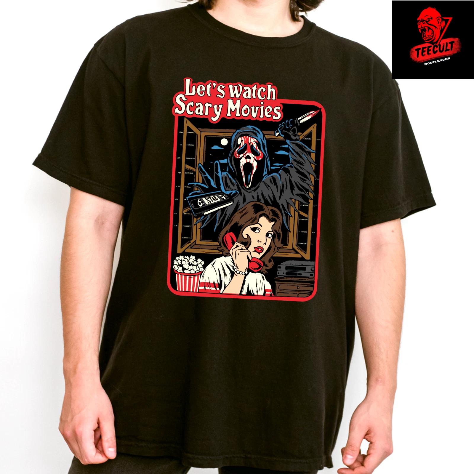 Men s and Women s T-shirts Ghostface Scream Horror Scary Movie Unisex Heavy Cotton XXXL