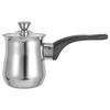 Turkish Coffee Pot Stainless Steel 180Ml with Comfort Grip Handle Milk Warmer Pot Small Sauce Pan Stovetop Coffee Maker