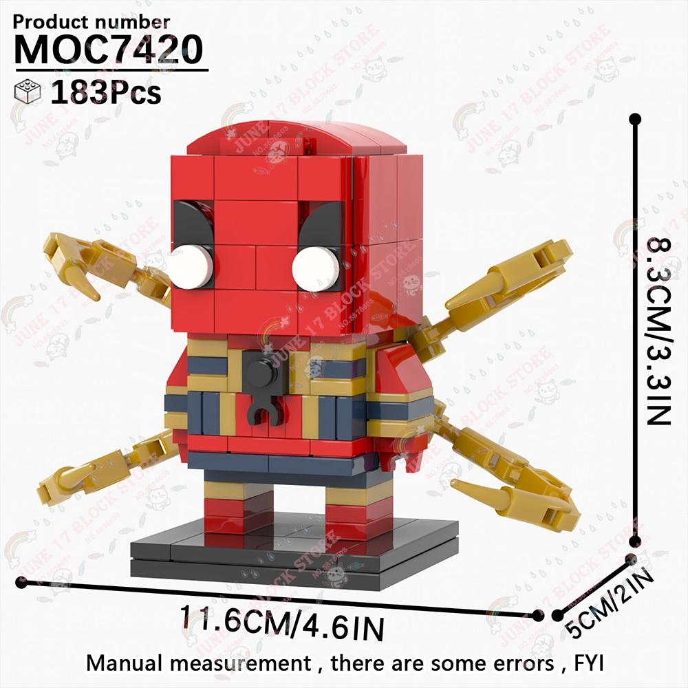 MOOXI Superhero Brickheadzed MOC Brick Movie Figure Doctor Doom Witch Kingpins Scale Model Compatible Building Block Toy Children Gift Present