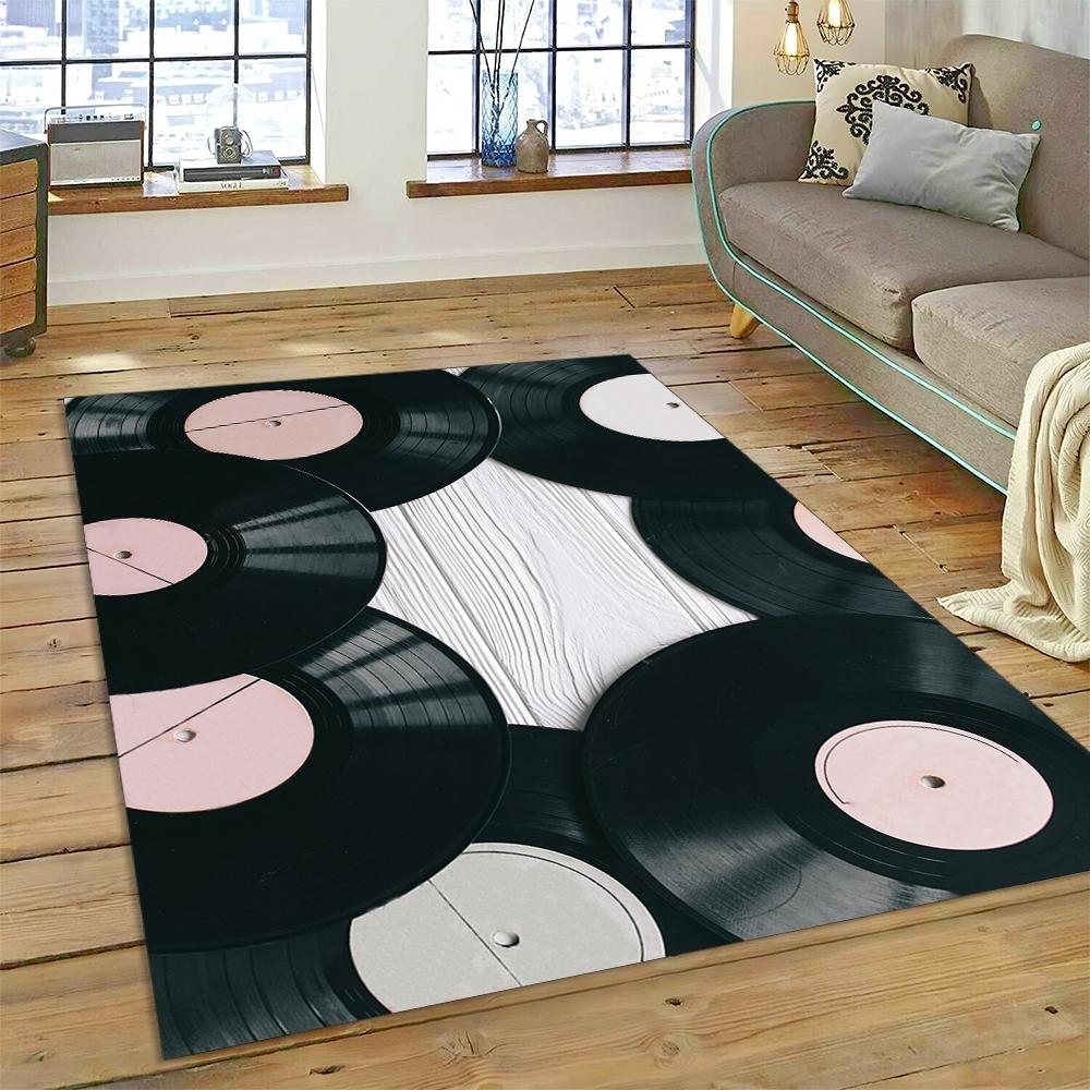 Vinyl Record Music DJ Screen tape Rug Carpet for Living Room Bedroom Home Decor,Floor Mat Non-slip Decoration for Sofa Doormat