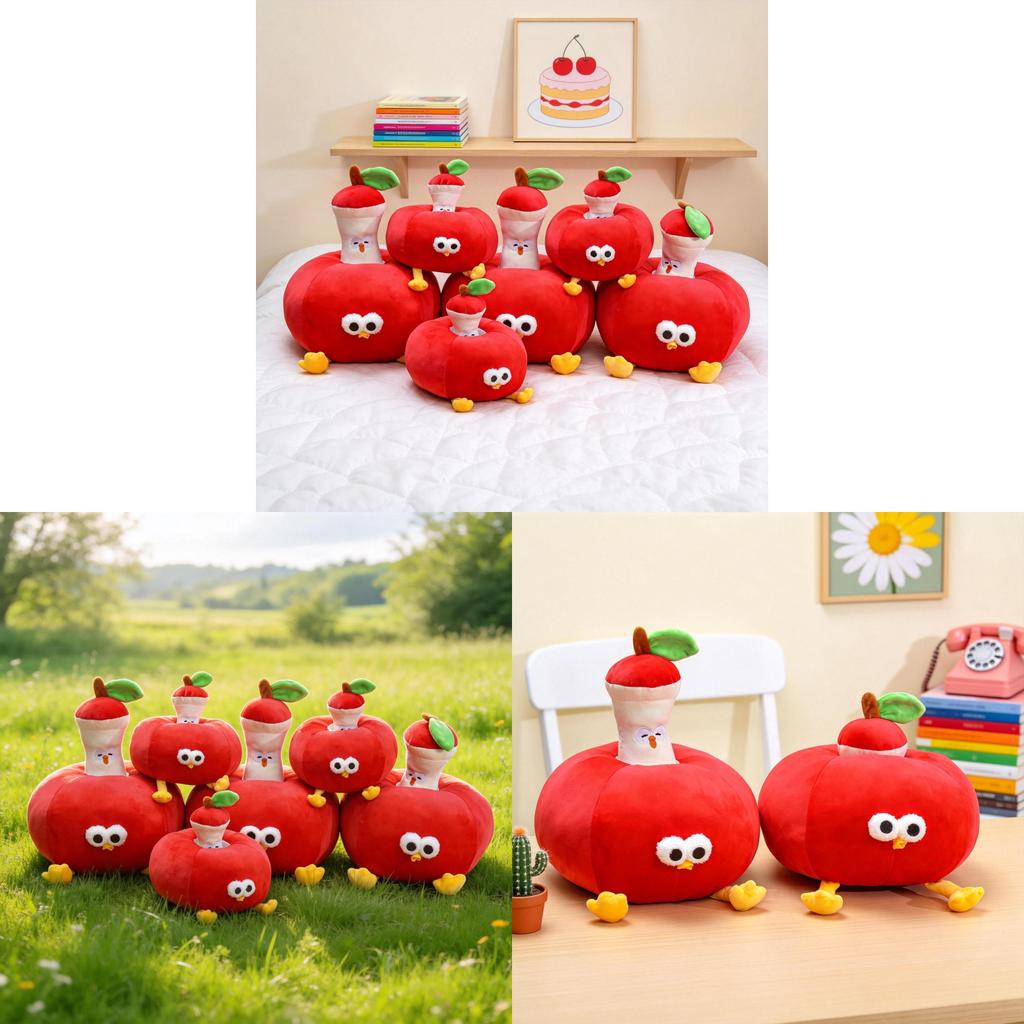 Apple Chick Plush Toy With Pp Cotton Fill For Kids Birthday Gift