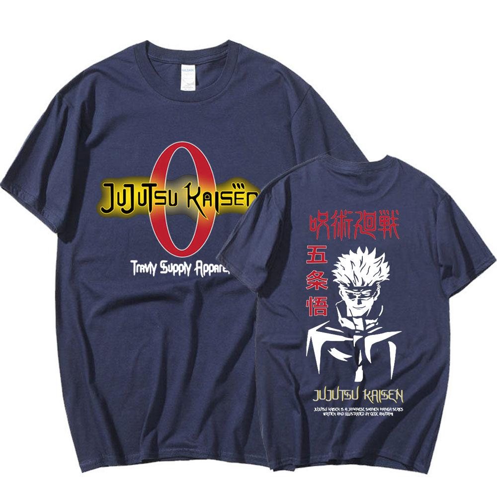 Anime Jujutsu Kaisen Harajuku T Shirt Manga Graphic Gojo Satoru Short Sleeves Cotton Casual Tee Shirts Mens Oversized T-shirt Streetwear Tops
