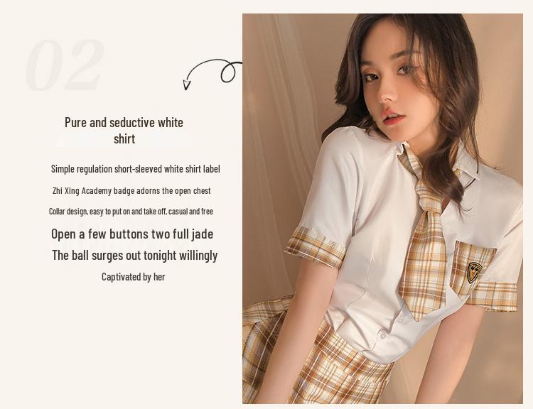 Temptation Schoolgirl Cosplay Lingerie Set with Mini Skirt and Sukumizu