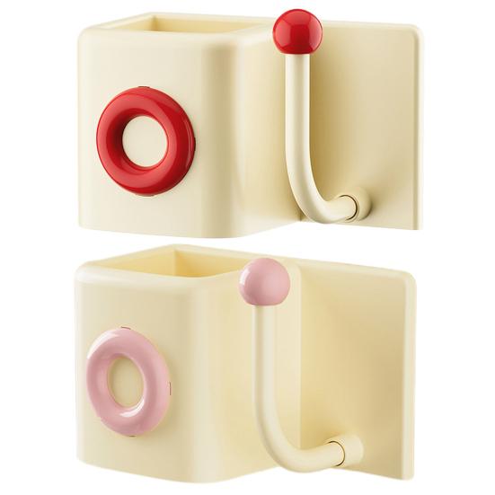 Wall-Mounted Storage Box with Hook No Drilling Wall Storage Container Bathroom Organizer for Toiletries Keys Hair Ties Combs