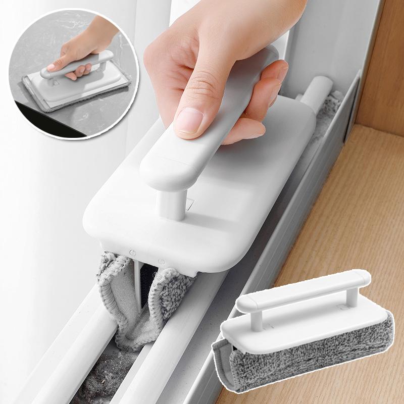 Detachable Window Groove Cleaner Deep Gap Scraper Brush Sill Track Cleaning Tool Squeegee Attachment Multi Surface Corner Brush Hard Reach Cleaner