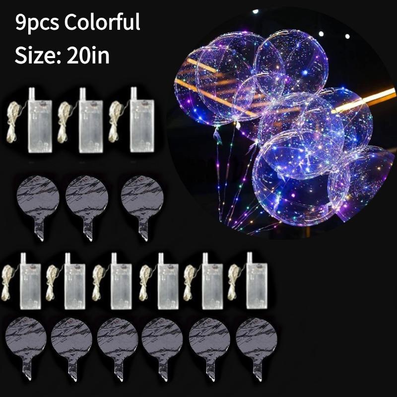 3-12PCS LED Light Up Balloons Glow In The Dark Transparent Led Balloons Bobo Balloons With Light String For Party Festival Decor