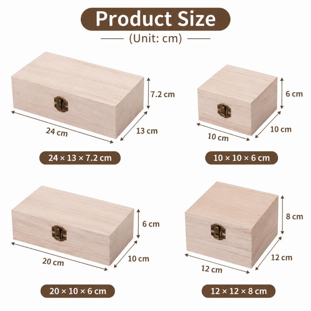 Sturdy Wooden Gift Packaging Boxes Vintage Flip Lid Rectangular Wooden Box Wood Storage Box Gift Packaging Use