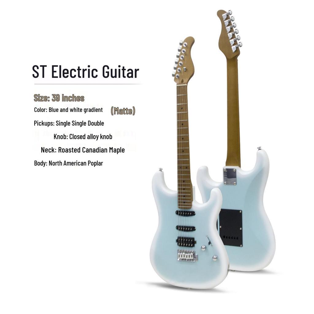 Entry-Level Rock Electric Guitar with Solid Wood & Carbonized Neck