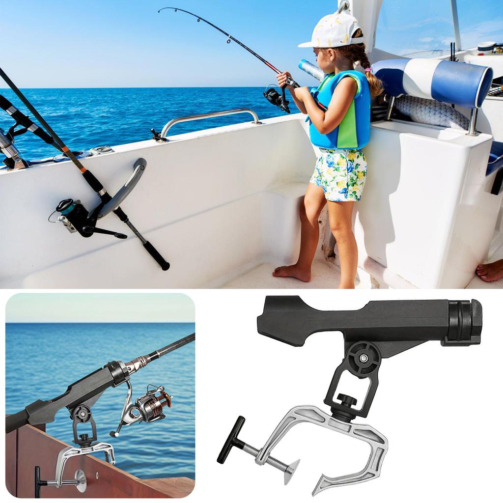 Fishing Rod Holder Quick Installation Clamps Mount Stand Fishing Gear Accessory Aluminum Lock Rod Device Rod Bracket