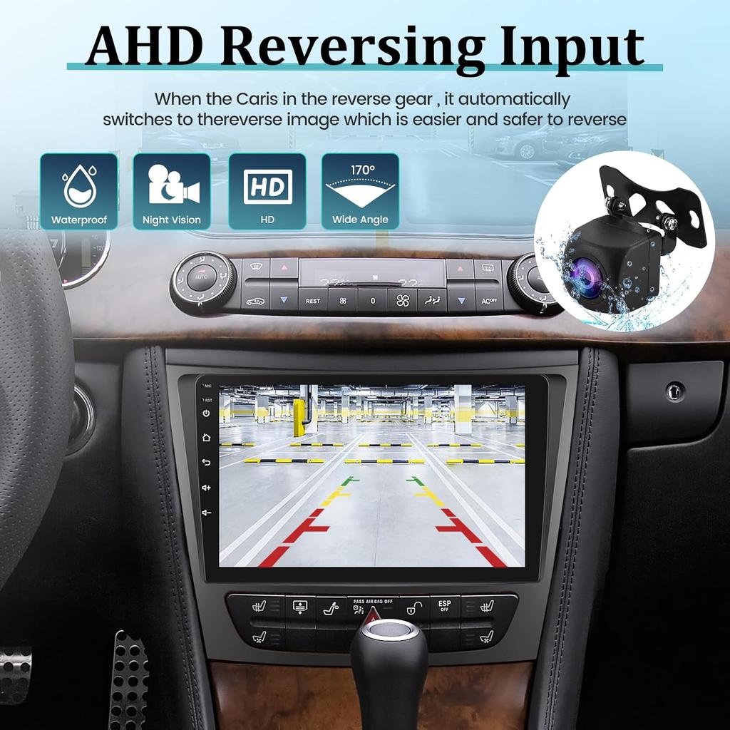 9 Inch Android Car Radio for Mercedes E Class W211 2005-2008 - CarPlay, Android Auto, WiFi, GPS, Backup Camera