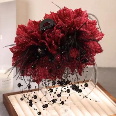 Peony Flower Grasping Clip Sequin Shark Clip Elegant Hair Claw  Women