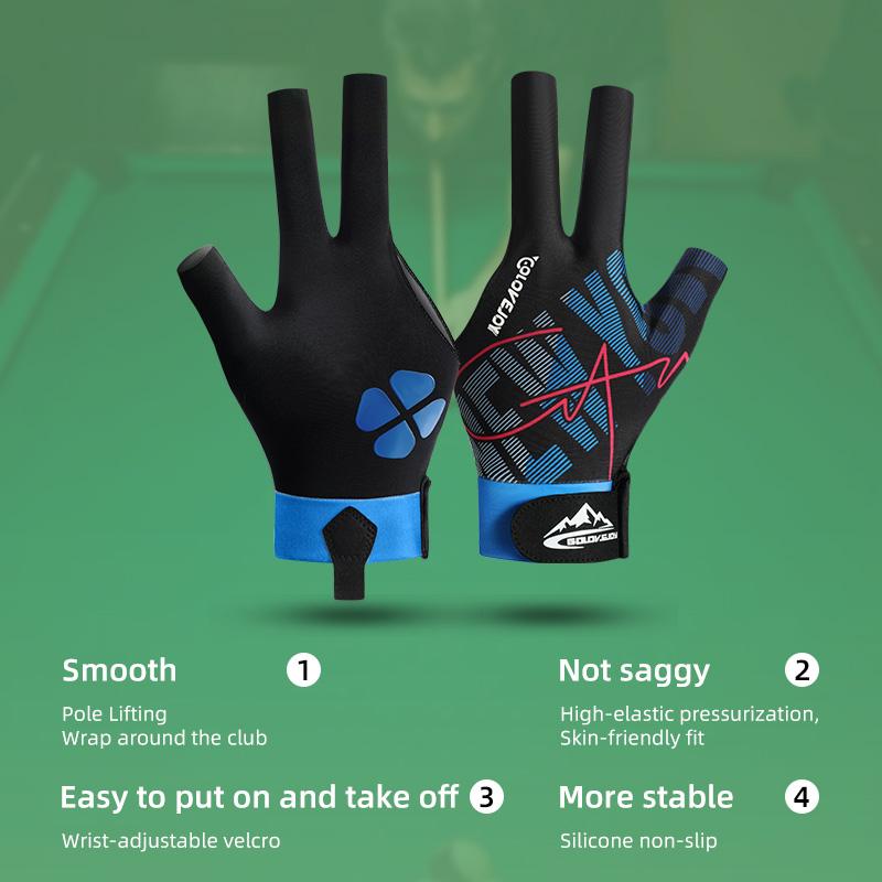 Best Ultra Silky Thin Three Finger Pool Cue Snooker Gloves Custom Billiard Accessories Gloves for Left Hand/right Hand Bridge