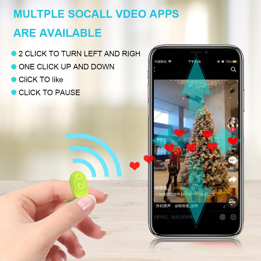 Telecomandă Page Turner Wireless Bluetooth Mobile Selfie Camera Declanșator Auto Clicker Telefon Mobil Ecran Tapper pentru TikTok