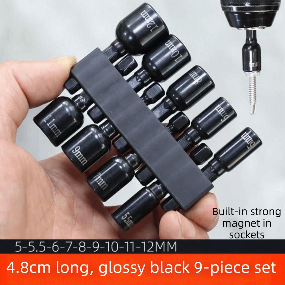 5-12mm Magnetic Socket Bits Inner Hex Drill Socket Adapter Hexsocketset Hex Nut Driver  Homerepair