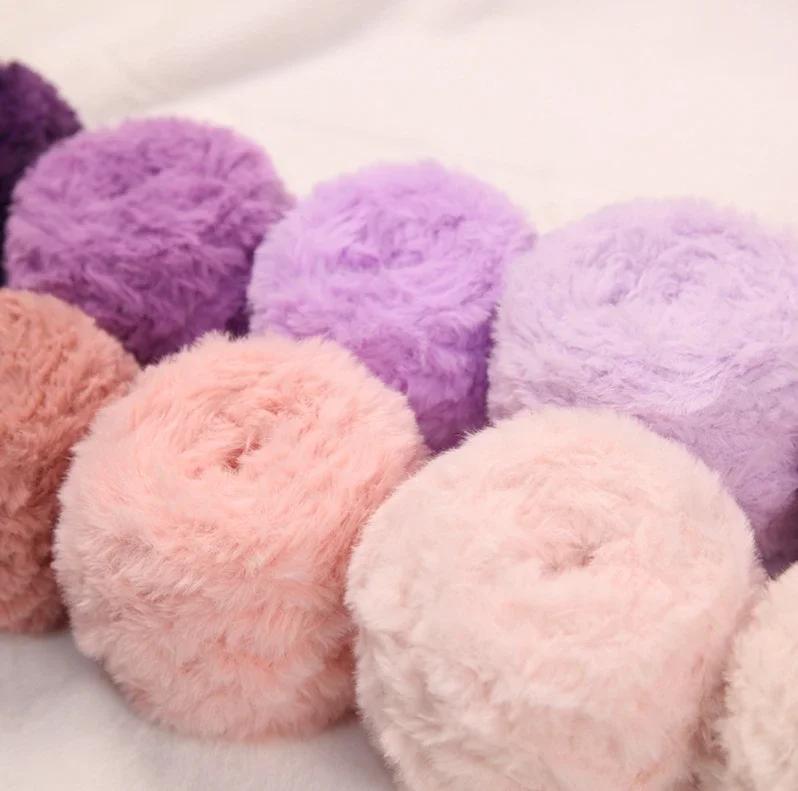 100g Super Soft Fur Yarn Chunky Fluffy Faux Fur Eyelash Yarn for Crochet Knitting Scarf Blankets DIY Craft